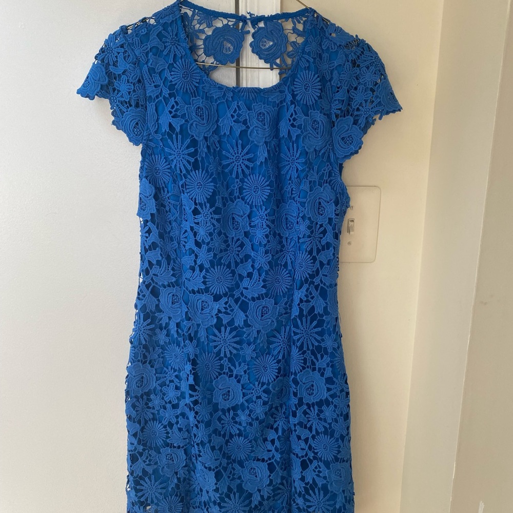 Lulus Romance Language Blue Backless Lace Dress - Brand New with Tags